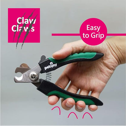 PetsJoy Pet Nail Clipper with Protective Guard to Avoid Over-Cutting, Toenail Trimmer with Razor Sharp Stainless Steel Blades and Anti-Slip Handle, Size:M, for Small to Medium Pets