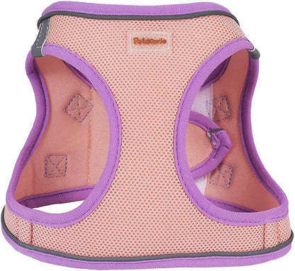 Soft Mesh Dog Harness and Leash Set, No-Chock Step-in Reflective Breathable Lightweight Easy Walk Escape Proof Vest Harnesses with Safety Buckle for Small Medium Dogs, Cats (Purple, Small)