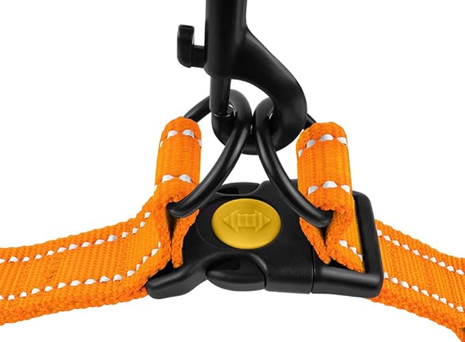 CollarDirect Reflective Dog Harness Step in Small Medium Large for Outdoor Walking, Comfort Adjustable Harnesses for Dogs Puppy Pink Black Red Purple Mint Green Orange Blue (Small, Orange)