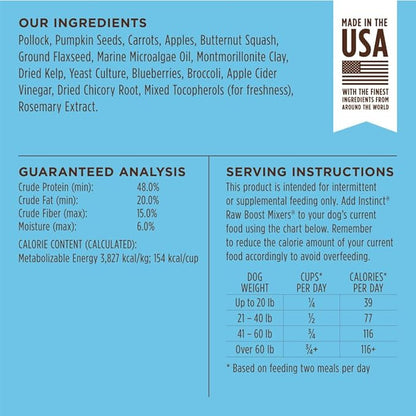Instinct Raw Boost Mixers Freeze Dried Dog Food Toppers for Dry Food, Grain Free Dog Food Toppers with Pollock for Dogs, 5 oz