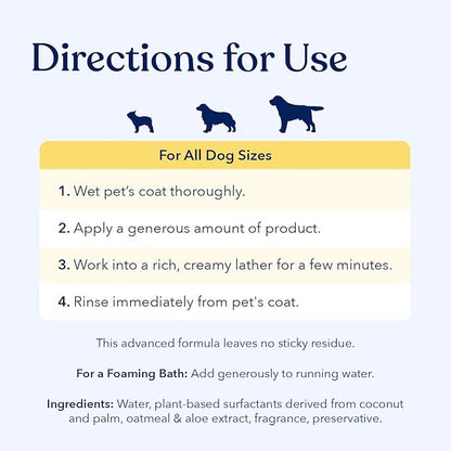 Honest Paws Dog Shampoo and Conditioner - Premium Dog Wash for Allergies and Dry, Itchy, Moisturizing for Sensitive Skin - Sulfate Free, Plant Based, All Natural - Coconut & Mango -16 Fl Oz