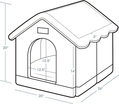 Jiupety Cozy Pet Bed House, Indoor/Outdoor Pet House, XL Size for Medium and Large Dog, Warm Cave Sleeping Nest Bed for Cats and Dogs, Gray