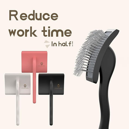 Soft-Touch Slicker Brush – Red – Grooming Tool for Poodles, Goldendoodles & Long-Haired Dogs, Gentle Dematting & Comfortable Grip for Curly Coats