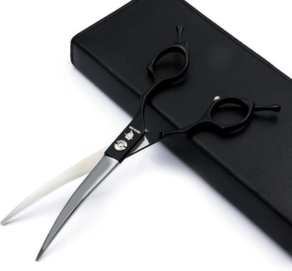 Smith Chu Professional Pet Dog Grooming Scissors Kit - Premium Stainless Steel Straight Curved Thinning Blade Dog Hair Cutting Shears Set