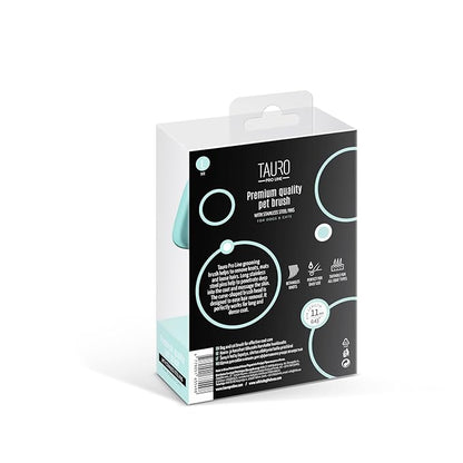 TAURO PRO LINE - Slicker Brush Rectangular L | Premium brush for dogs & cats with soft, flexible cushion ergonomic design. | Included: 1x grooming brush in Mint, Dimensions: Rectangular, 4.7 x 6.6in
