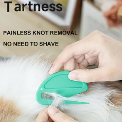 Pet Grooming Kit - Deshedding Brush and De-Knotting Combs for Cats, Dogs, Puppies, and Kittens