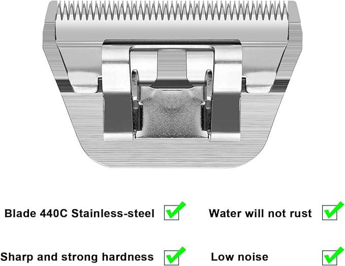 Size 40W Wide Detachable Pet Dog Grooming Blades-Cutting Length 1/100"（0.25mm）,Compatible with Andis,Oster A5,Wahl km10 Clippers