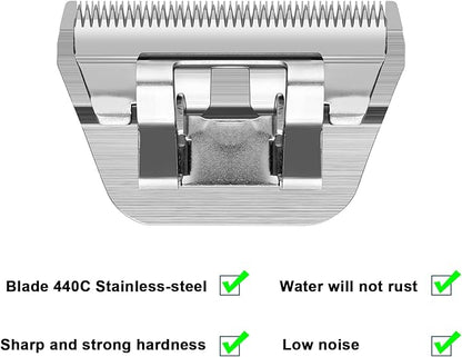 Size 40W Wide Detachable Pet Dog Grooming Blades-Cutting Length 1/100"（0.25mm）,Compatible with Andis,Oster A5,Wahl km10 Clippers