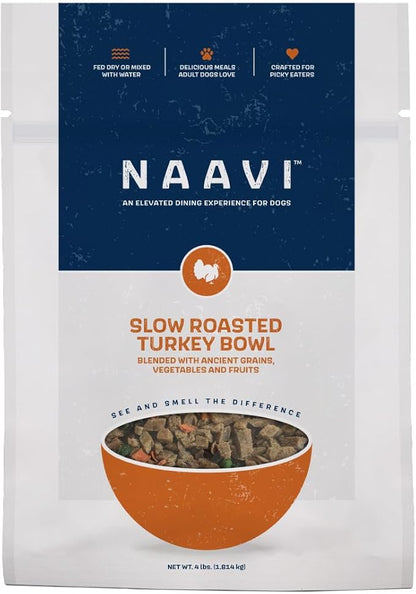 Slow Roasted Turkey Bowl with Ancient Grains, Vegetables & Fruits, Premium Dog Food Topper for Adult Dogs - 4lb