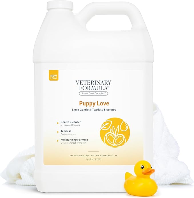 Veterinary Formula Smart Coat Complex Puppy Love Extra Gentle Tearless Shampoo, 128 Fl oz / 1 Gallon – For Pups Over 6 Weeks – With Fresh Scent, Long-Lasting Clean – Won't Dry Out Delicate Skin