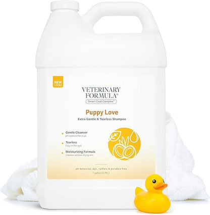 Veterinary Formula Smart Coat Complex Puppy Love Extra Gentle Tearless Shampoo, 128 Fl oz / 1 Gallon – For Pups Over 6 Weeks – With Fresh Scent, Long-Lasting Clean – Won't Dry Out Delicate Skin
