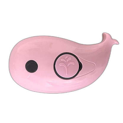 Self-Cleaning Deshedding Brush with Steam for Pet Grooming - Silicone Whale Design for Cats and Dogs (Light Pink)