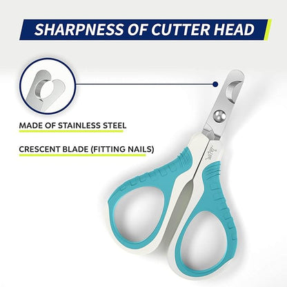 WePet Pet Nail Clippers U07.1, Professional Claw Trimmer, Bended Scissor Special for Cats, Kittens, Dogs, Puppies, Small Animals, White/Pine Green