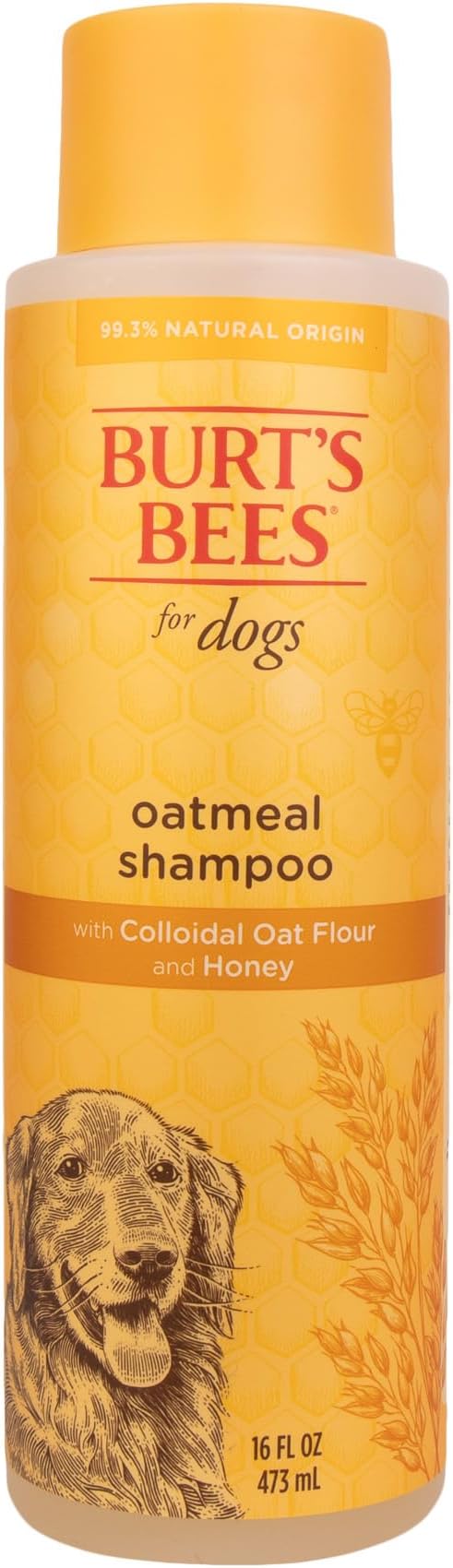 Burt's Bees for Pets Oatmeal Dog Shampoo with Colloidal Oat Flour and Honey, 95% Natural Origin Formulas, Shampoo for Dogs - Gentle Dog Shampoo, Best Dog Shampoo, 16 oz