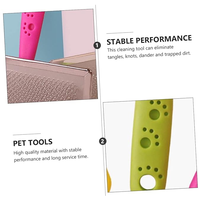 Mipcase 3pcs Pet Comb Hair Tool Tool Cleaning Tool Pet Brush Dog Slicker Brush Self Cleaning Dog Combs for Grooming Stainless Steel Pet Grooming Comb Pet Hair Accessory