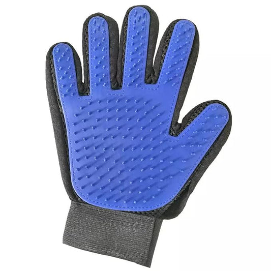 Pet Hair Remover Glove - Gentle Grooming Brush - Deshedding - Massage Mitt with Enhanced Five Finger Design - Perfect for Dogs & Cats Long Short Fur - 1 Pack (Blue), 1.0 Count