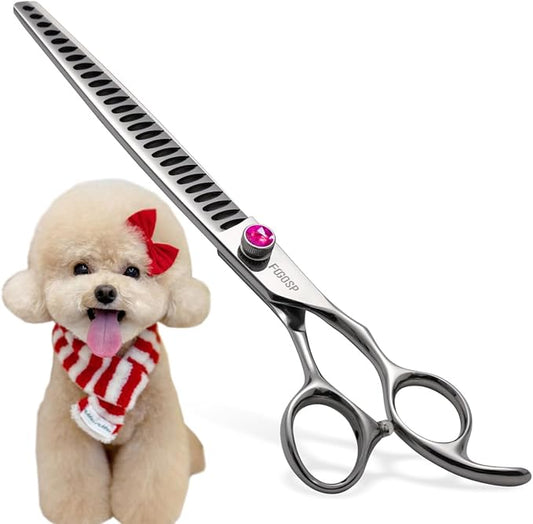 Chunkers Dog Grooming Scissors 7.5 in Professional Thinning Shears for Dogs Pet Grooming Scissors Chunkers Shears Dog Grooming Japan 440C 70% Thinning Rate 24 Teeth(7.5'',Chunkers)