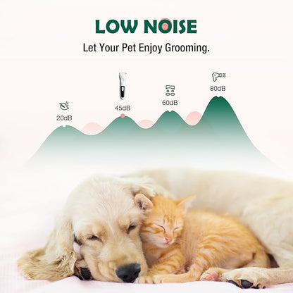 SUPRENT Dog Clippers for Grooming with Guards - Low Noise Cordless Dog Grooming Clippers - Adjustable, Rechargeable Dog Hair Trimmers - Pet Grooming Kit for Small Dogs