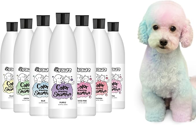 OPAWZ Color Depositing Shampoo for Dogs, Semi-Permanent Hair Dye Coloring, Non-Toxic Colorwash for Pets (Pink, 16.94 fl.oz / 500mL)