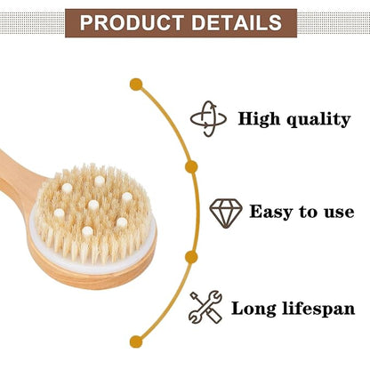 Pet Shampoo Brush Premium Dog Bath Brush Dog Shower Brush Wooden Pet Bath Massage Brush with Massage Points for Dogs and Cats with Short or Long Hair