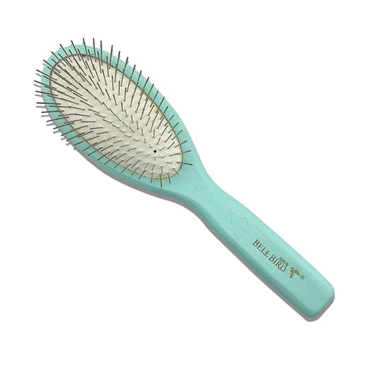 Der Meister Pin Brush, Pets Shedding Tool for Dogs and Cats, Dematting and Grooming with All Hair Types, Remove Loose Fur, Undercoat, Mats, Tangled Hair, Knots (Green)