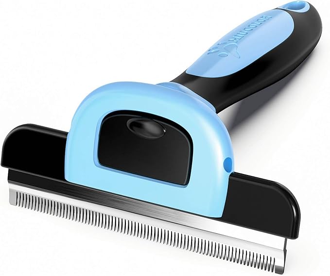 MIU COLOR Pet Grooming Brush, Deshedding Tool for Dogs & Cats(Blue) & MIU COLOR Pet Grooming Brush, 2 Sided Undercoat Rake for Dogs & Cats(Pink)