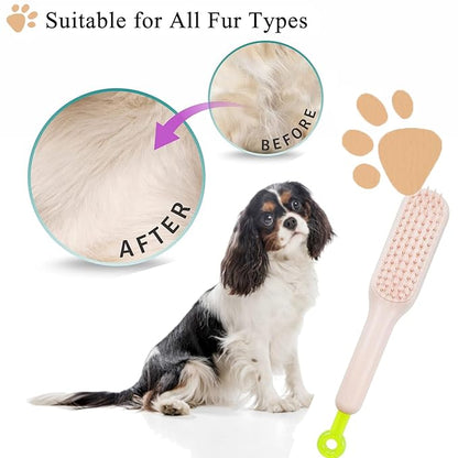 Scalable Grooming Brush for Small Dogs, Soft Puppy self-cleaning Brush, Soft Dog Brush for Shih Tzus, Yorkies, Maltipoos, Maltese (Pink)