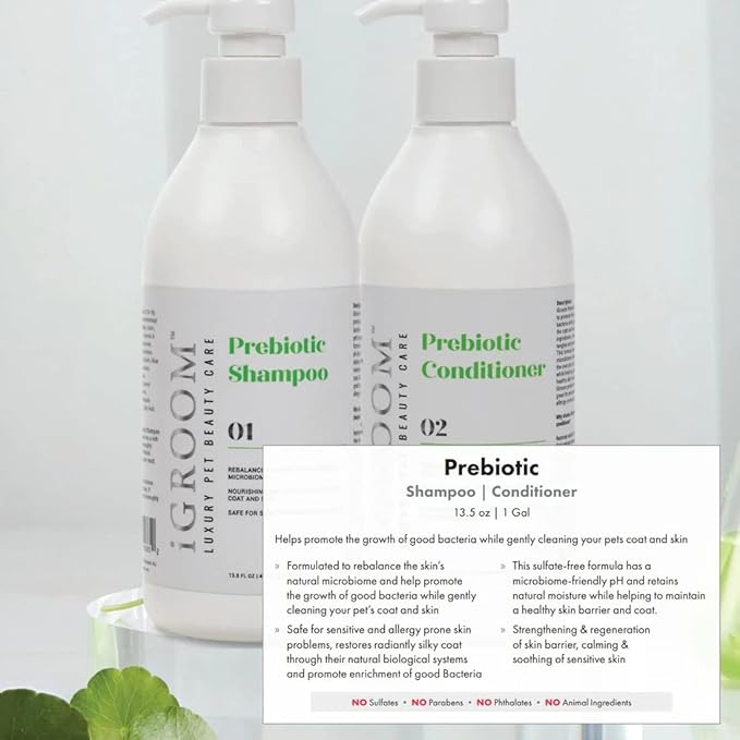 iGroom Prebiotic Dog Shampoo, Luxury Pet Beauty Care, Promote Growth of Helpful Bacteria, Restore Coats Natural Moisture, Made in USA, Gallon