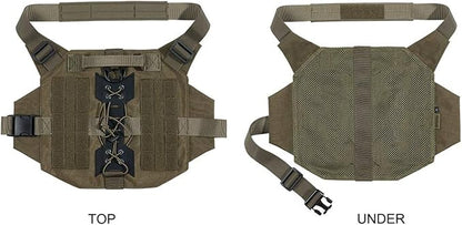 EXCELLENT ELITE SPANKER Dog Harness Tactical Military Dog Harness Adjustable No-Pull Dog Harness Training Hunting Dog Tactical Vest with Handle(RGN-M)