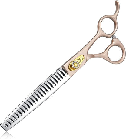 JASON 7.5" Dog Grooming Scissors - Professional Chunker Thinning Shear with with 24 Fishbone Teeth Japanese 440C Stainless Steel Hair Scissor with Diamond Screw for Dogs, Cats and Other Pets