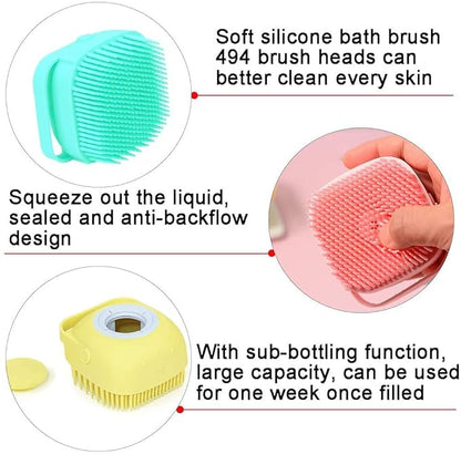 Pet Bath Brushes Massage Shampoo Dispenser (Pink)