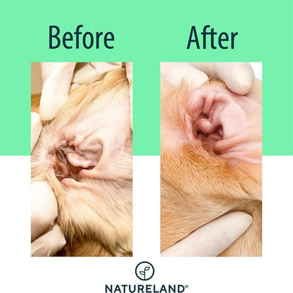 Natureland [Large Size Finger Wipes] Dog & Cat Ear Finger Wipes - Otic Cleaning Wipes for Infections and Controlling Ear Infections and Ear Odor in Pets (100 Large)
