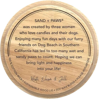 Sand + Paws Scented Candle -California Beach House –Luxurious Air Freshening Jar Candles Neutralize pet Odors and Enhance Home décor – 100% Cotton Lead-Free Wicks - 12oz