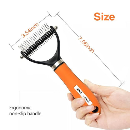 Dog Brush for Shedding - Reduce Dog Hair with Our Dog Brush, dog hair brush, deshedding dog brush, long hair dog brush(Orange)