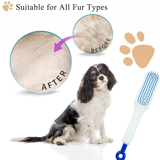 Scalable Grooming Brush for Small Dogs, Soft Puppy self-cleaning Brush, Soft Dog Brush for Shih Tzus, Yorkies, Maltipoos, Maltese (White)
