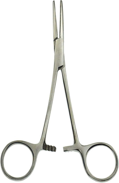 Professional Stainless Steel Pets Dogs Cats Hemostat Forceps Scissors Ear Hair Clamp Pulling Shears Plier Pet Dog Trimmer Accessories Straight Curved Silver 5.5 Inch (Straight)