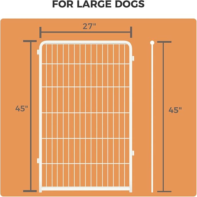 FXW Homeplus Dog Playpen for Indoor Use - Stress-Free and Safe Play, Heavy Duty 45 Inch 4 Panels Dog Pen for Large Dogs, White│Patented