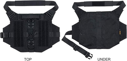 EXCELLENT ELITE SPANKER Dog Harness Tactical Military Dog Harness Adjustable No-Pull Dog Harness Training Hunting Dog Tactical Vest with Handle（BLK-L）