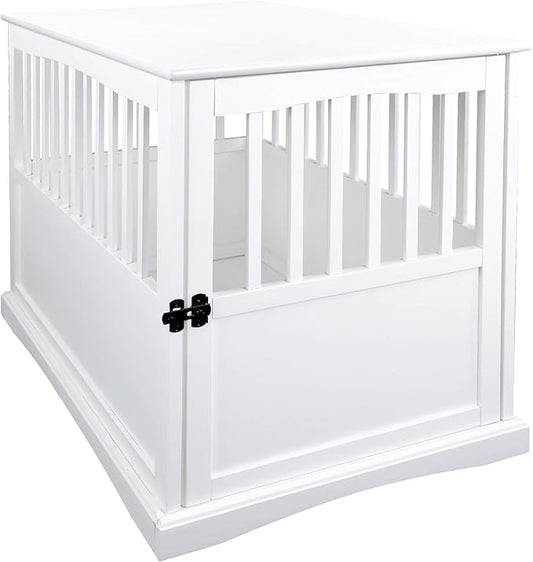 Casual Home Wooden Pet Crate, End Table, Large, New White