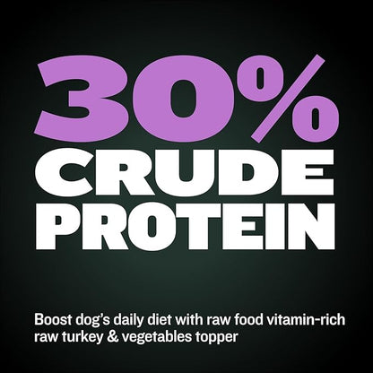 Bully Max Freeze-Dried Turkey Raw Dog Food Toppers for Puppies and Adult Dogs - Nutrient-Rich Meal Enhancers with Vitamins & Minerals for Small and Large Dog Breed - 3 Pack Puppy Treat or Dog Meal