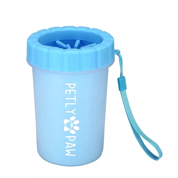 Petly Paw Dog Paw Cleaner - Pet Paw Washer - Pet Foot Cleaner for Small, Medium and Large Breed Dogs/Cats (Small, Blue)
