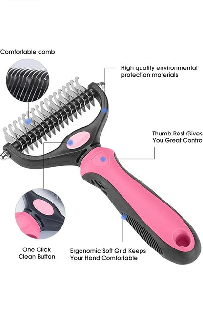 pet grooming brush (pink)
