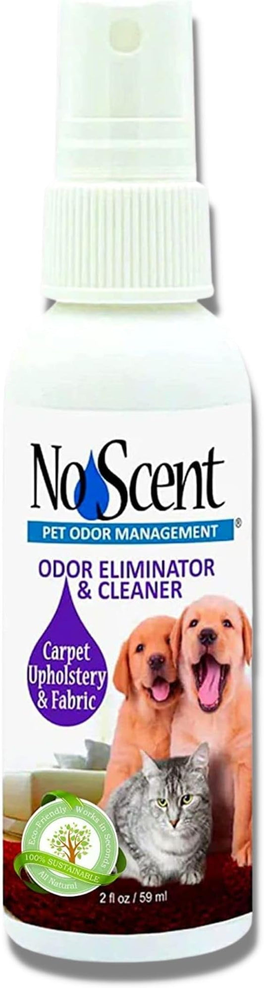 No Scent Carpet Upholstery & Fabric Furniture Spray Spot Cleaner for Wet Dog Smell, Cat Spray, Pet Odor, Urine, Poop & Secretions (2 Fl Oz / 59 mL)