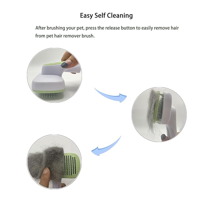 Deshedder Brush for Dogs Short Long Hair with Self Cleaning to Easy Shedding,Suitable for Cats Bunnies,Green