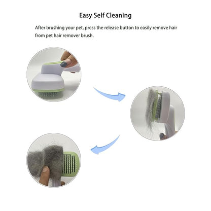 Deshedder Brush for Dogs Short Long Hair with Self Cleaning to Easy Shedding,Suitable for Cats Bunnies,Green
