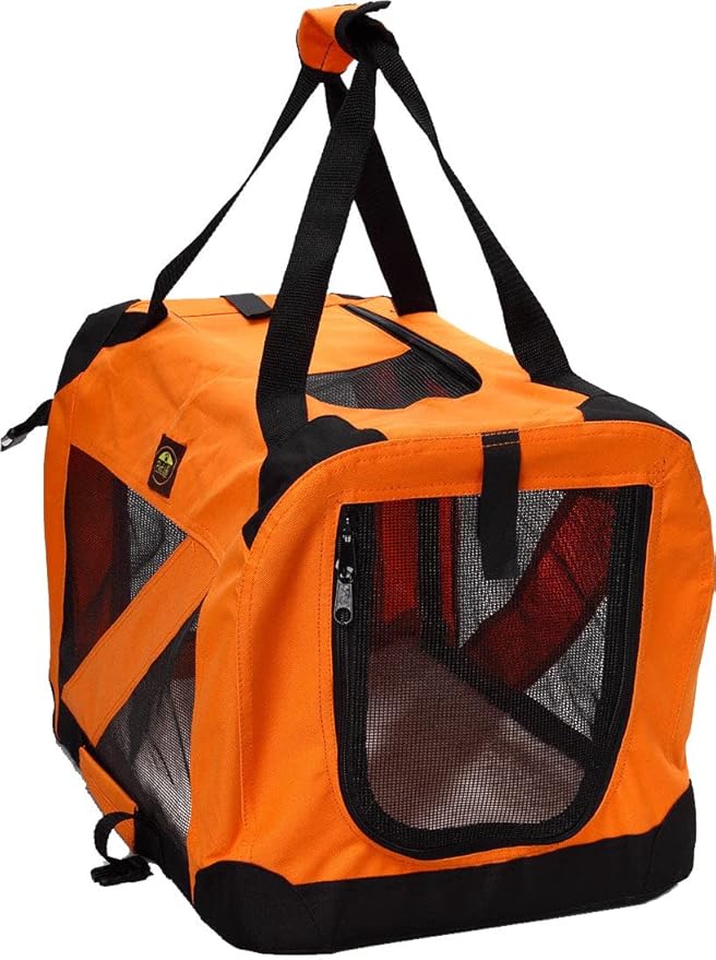 Pet Life Vista-View 360 Degree Zippered and Collapsible Soft Folding Dog Crate - Folding Travel Dog Kennel with Zippered Entrances Along The Pet Crate