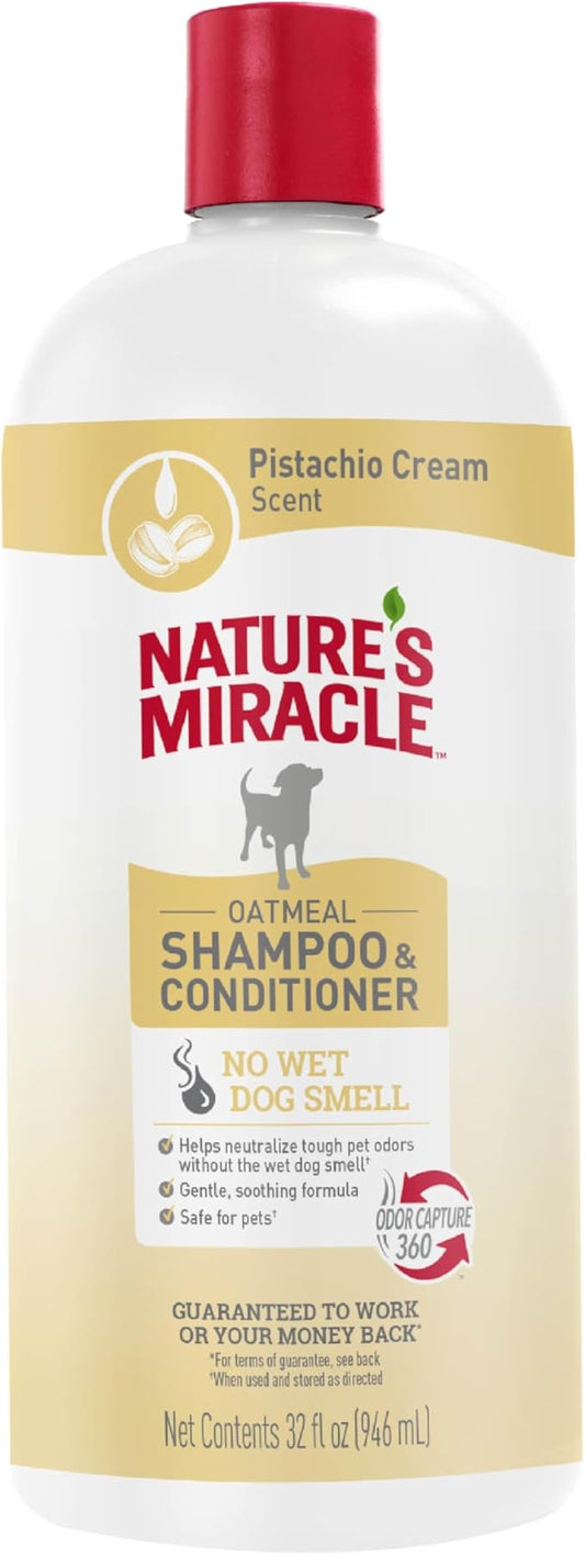 Nature's Miracle Nature’s Miracle Oatmeal Shampoo & Conditioner for Dogs, 32 Oz, Pistachio Cream Scent