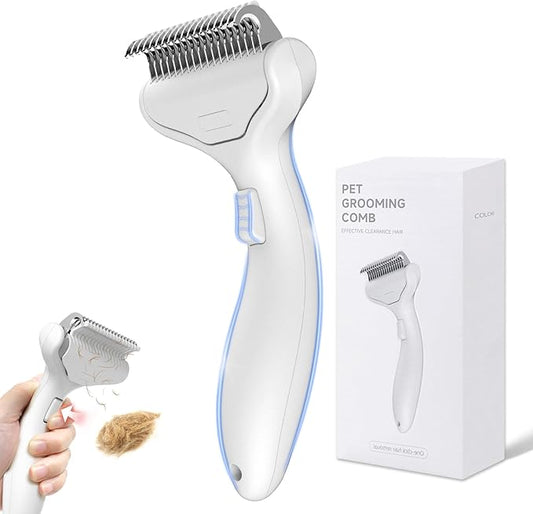 Undercoat Shedding Brush for Dogs & Cats – Professional Deshedding & Dematting Tool – Grooming Comb for Long Hair, German Shepherds & All Pets