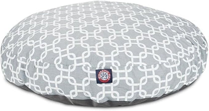 Gray Links Medium Round Indoor Outdoor Pet Dog Bed With Removable Washable Cover By Majestic Pet Products