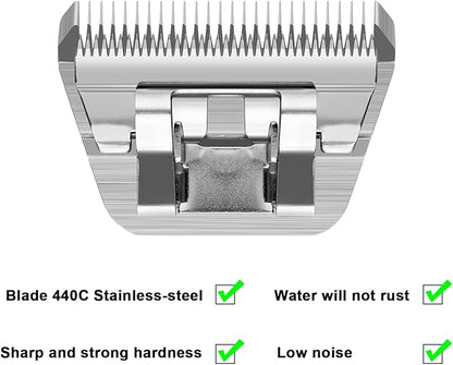 Size 30W+10W+7FW+5FW+4FW Detachable Dog,Cat,Sheep & Horse Grooming Wide Blades Set,Compatible with Andis,Oster A5,Wahl KM10 Series Clippers,Cut Length 1/50"(0.5mm) to 3/8”(9.5mm),5 Pack